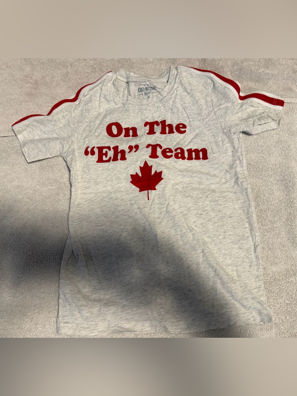 OshKosh B'gosh Heather Heathered Tee with Red Maple Graphic